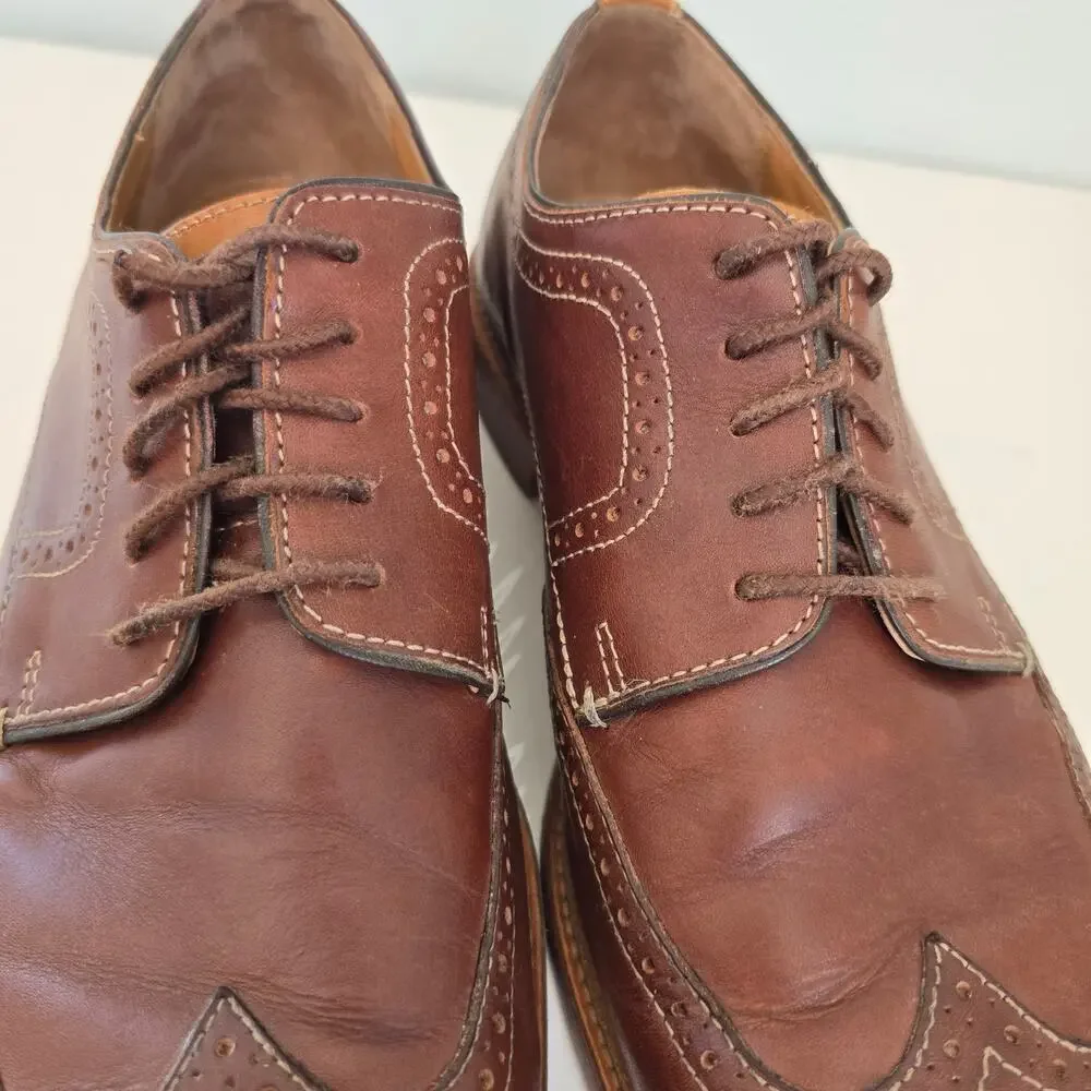 Johnston & Murphy Shoes Men's 11M Brown Leather Wingtip Oxfords Dress Career